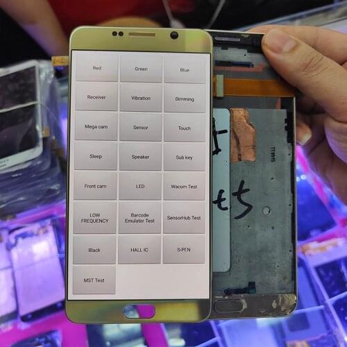 5.7" LCD For SAMSUNG Galaxy Note5 with burn Touch Screen For Samsung Galaxy Note 5 N920 N920A used LCD Replacement No frame