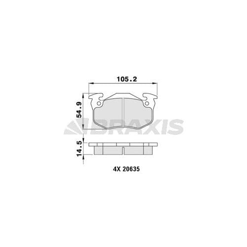 FRONT BRAKE BALATASI TWINGO (FISLI) 7701202517 BRAXIS AA0037