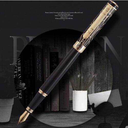 Picasso 902 Noble Gentleman Series Fine Nib Fountain Pen Golden Engraving Writing Pen With Gift Pen For Office & Home