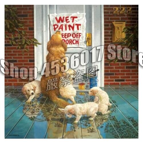 Full Diamond Embroidery Dogs Baby Animals Diy Diamond Painting Flower Fantasy Cross Stitch Wet Paint art Diamond Mosaic cartoon