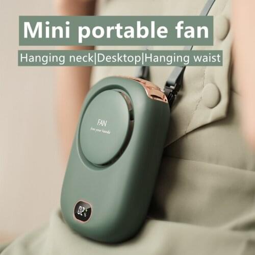 Portable Mini Fan 5V USB Rechargeable Fans Outdoor Standing Silent Neck Fan Hand Desk Small Air Cooler Fan Neckband Fan Cooling