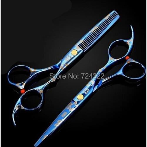 Professional 6.0 5.5 inch hairdressing scissors shears Hair Cutting thinning scissors barber hair scissors set Free Shipping