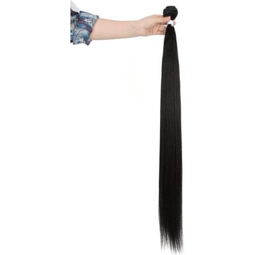 Bella Yaki Straight Hair Bundles 120G Ombre 613 Brown Synthetic Hair 36 Inch High Temperature Weave Ponytail Hair Extensions