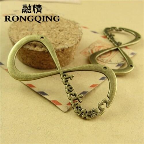 RONGQING 29*58MM 30pcs/lot Infinite 8 Pendant Charms Handmade Jewelry Metal Charms