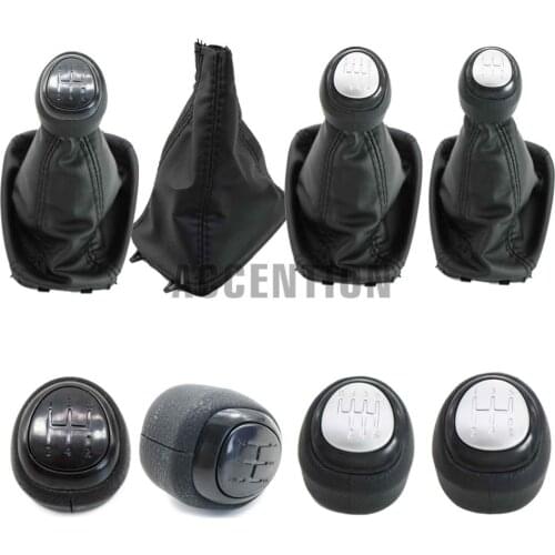 5 / 6 Speed Car Gear Shifter Knob Covered Real Leather For SAAB 9-3 2003 2004 2005 2006 2007 2008 - 2012 Accessories