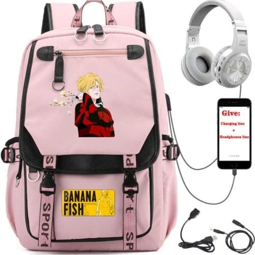 USB Charging teenagers Laptop packsack anime Banana Fish backpack boys Girl School book Bag Women men Travel Backpack Book Bag