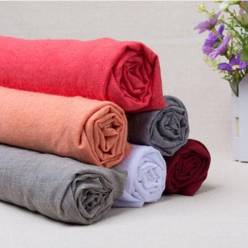 Width 55'' Summer Thin Retro Style Slubby Cotton Linen Fabric By The Half Yard For Shirt Dress Hanfu Material