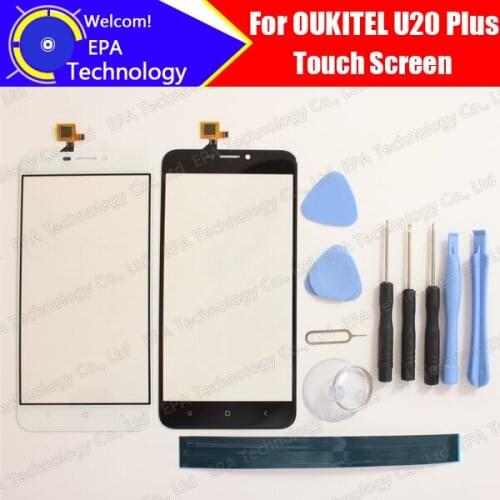 5.5 inch OUKITEL U20 Plus Touch Screen Glass 100% Guarantee Original New Glass Panel Touch Screen For U20 Plus + tools+Adhesive