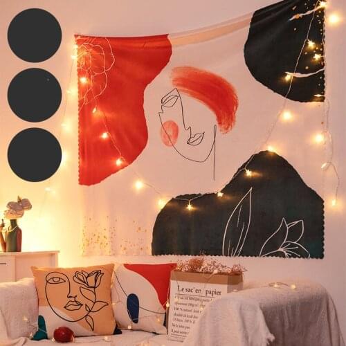 Stylish room decoration pattern tapestry multicolored print tapestry INS style background wall decoration bedroom curtain