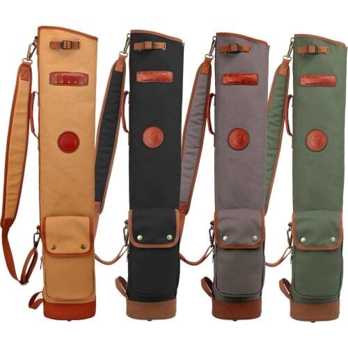 Tourbon Vintage Golf Bag Clubs Carrier Pouch Fleece Padded Pencil Style Waxed Canvas Water Repellent Cover 90CM