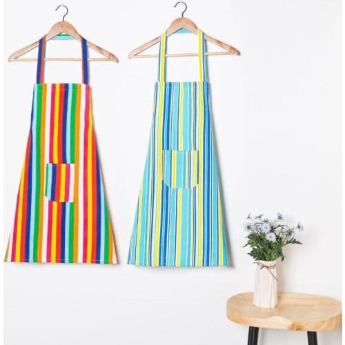 Waterproof Adjustable Printing Cotton Pocket Apron Home Cleaning Tools Kitchen Cooking Supply for Women Man Kitchen Aprons