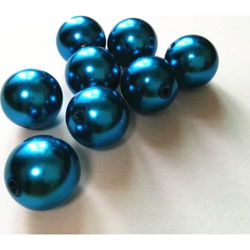 Choose size) 6mm/8mm/10mm/12mm/14mm/16mm/18mm/23mm/25mm Dark blue color Acrylic Pearl Beads
