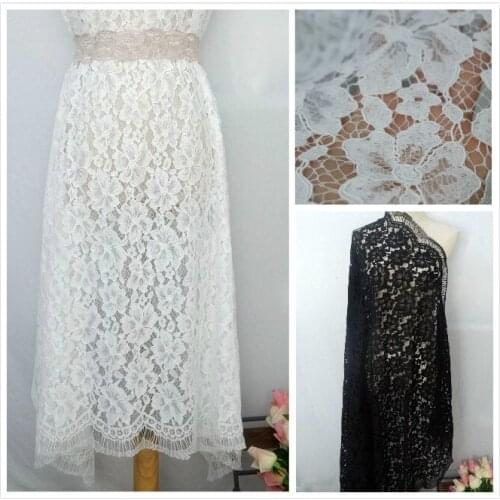 High Quality Eyelash Lace Fabric Wedding Dress Material DIY Handmade Clothes Accessories Width 150cm 1.5M/piece