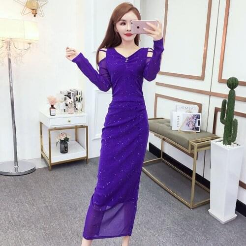 Women 2021 Spring Autumn Elegant Dresses Female V-neck Long Sleeve Casual Slim Bag Hip Pencil Dress Office Lady Vestidos Z263