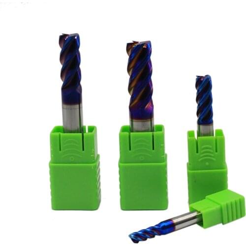 1mm 1.5mm 2mm 3mm 4mm 5mm 6mm 8mm 10mm 12mm 4 flute HRC65 tungsten carbide flat square Flat end milling cutter spiral bit CNC