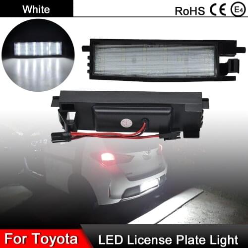 1 Pair For Toyota Auris Aygo Avalon Corolla Yaris Solara Camry Rav4 Vanguard Scion LED License Plate Light Number Plate Lamp