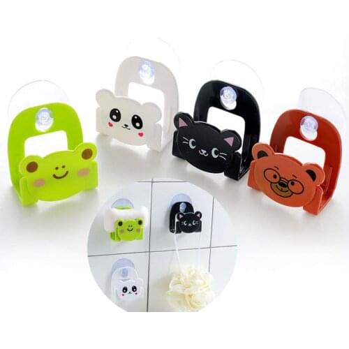 Artacyse 1PC Suction Cup Cartoon Kitchen Sponge Rag Storage Rack Multi-sink Rack Suction Cup Bathroom Sundries Rack