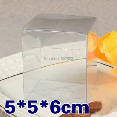 100pcs 5x5x6CM Clear PVC Transparent Cupcake Boxes Wedding Party Gift Box And Packaging Wedding Favor / Baby Shower