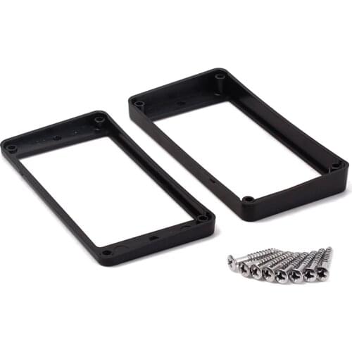 2PCS Black Curved Humbucker Pickups Frame Mounting Rings for Electric Guitar