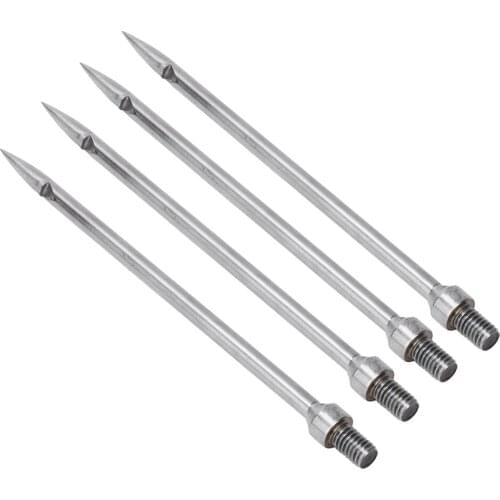 4pcs Stainless Steel Single Prong Harpoon Barb Fish Spear Outdoor Fishing Tackle Tool Suitable For 8 Mm Male Or Female Thread