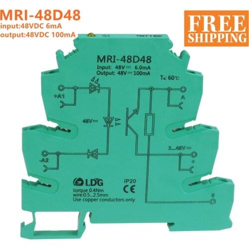 5pcs MRI-48D48 LED Photoelectrical Coupling-interface Relay Module Input 48V DC
