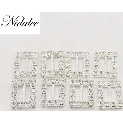Nidalee Rhinestones Ribbon Slider Belt Buckles Diamante Wedding Supplies Card Decorative Deduction DIY Crafts Accessories 50pcs