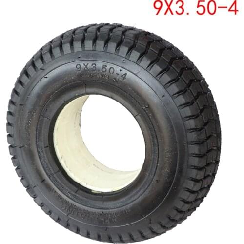 9x3.50-4 Solid Tire 9 Inch Foam Filled Tyre for Turf Rider Tread Lawnmower Golf Go Cart ATV Pocket Bike Go Kart Mobility Scooter