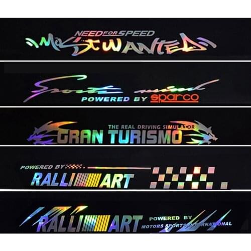 Car Sticker Laser Car Front Bumper Sticker Reflective Front and Eear Bumper PVC Car Sticker Racing Car Decorations 130*30cm