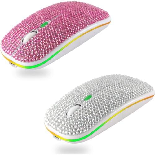 Bluetooth5.0+ 2.4GHz Rechargeable Wireless Mouse 800/1200/1600DPI Optical With LED Light For Laptop Computer