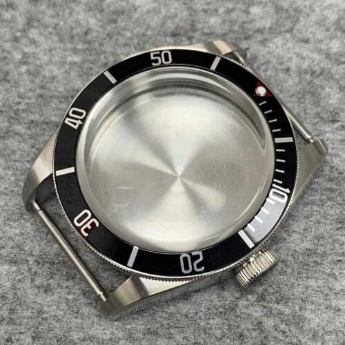 316L Stainless Steel 41mm Watch Case Aluminum Bezel Mineral Glass Case Watch Accessories Suitable for NH35/NH36 Movement