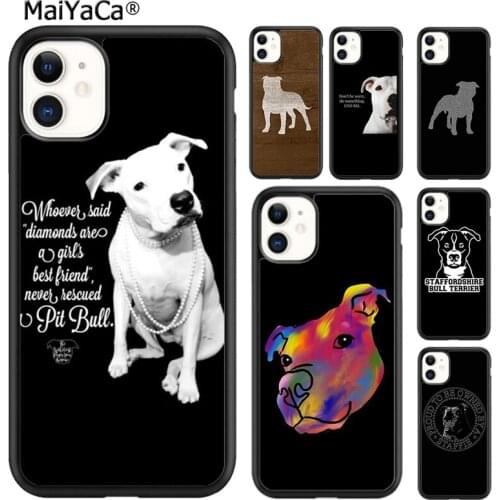 MaiYaCa Staffy Staffordshire Bull Terrier Phone Case Cover For iPhone SE 6 6s 7 8 plus X XR XS 11 12 pro max Galaxy S9 S10 shell