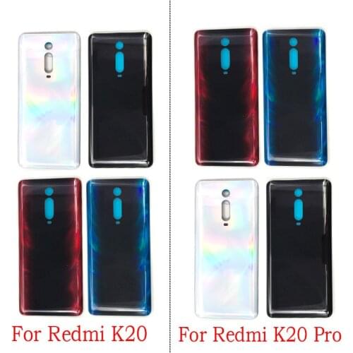 50Pcs/Lot， For Xiaomi Mi 9T Back Door Case Battery Rear Housing Back Cover with Glue For Redmi K20 Pro