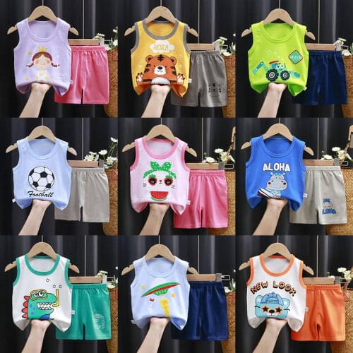 Kids Clothes Toddler Boys Cartoon Dinosaur Outfits Baby Girls Summer Tees Suits 2 4 6 8 Years Children Clothing T-shirt Shorts