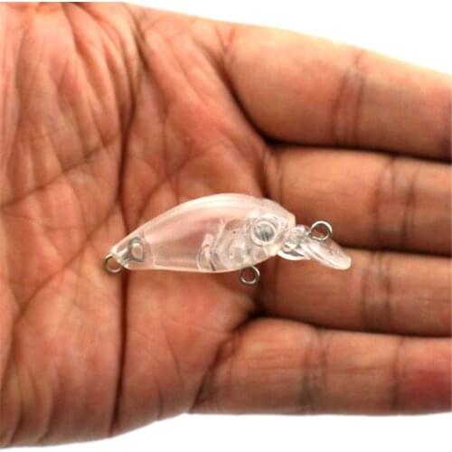 HENGJIA 20pcs/lot 4.5g 3cm Unpainted Crankbait Fishing Wobblers Hard bait Bass Fishing Lures Uncolored fishing tackle CB005