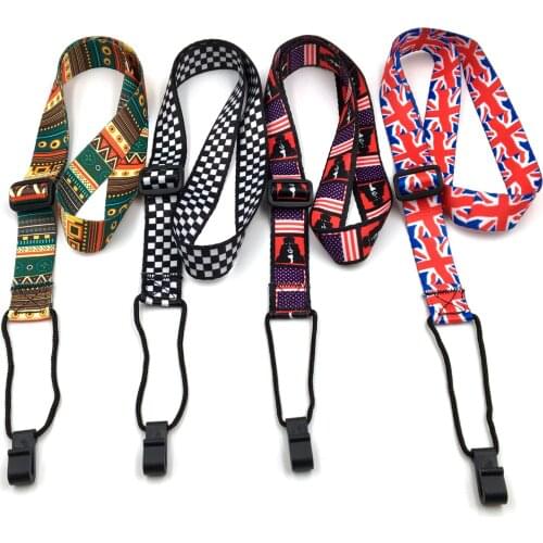 Personality Ethnic Style Ukulele Strap Durable Adjustable Printing Ribbon Clip Guitar Belt Sling Instrument Guitar Accessories