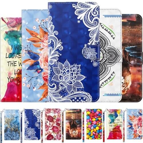 3D Flower Painted Flip Leather Case For Samsung Galaxy S21 Ultra S20 S10 S9 S8 A12 A32 A42 A52 A72 5G Card Holder Stand Cover