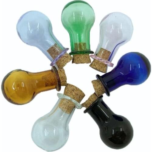 Mini Round Ball Shaped Glass Bottles With Corks Cute Creative Jars Vials Gifts Wishing Bottles Mix 7 Colors