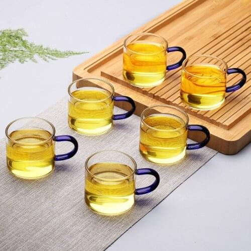 Water Japanese Style Mini Tea Cups Glass Green Small Vintage Chinese 110ml Home Garden Kubek Do Herbaty Retro Teaware EA60CB