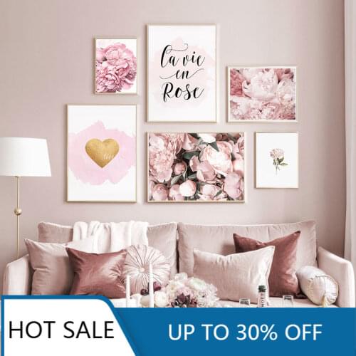 Fashion Posters Flower Wall Art Canvas Painting Prints Rose Life Love Quote Nordic Wall Picture For Aesthetic Home Decoration