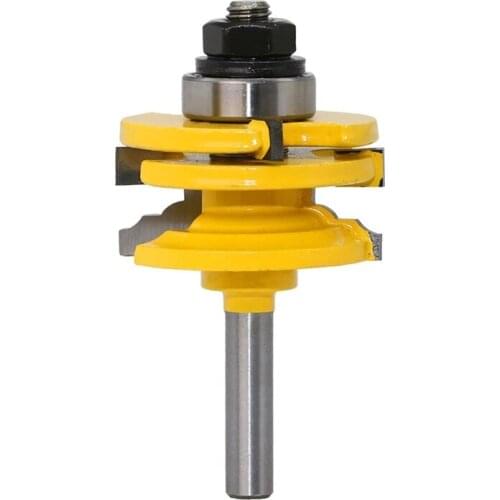 1pc 8mm 12mm 1/2" Shank Glass Door Rail & Stile Reversible Router Bit Woodworking Milling Cutting for Wood Tool Bits 02014