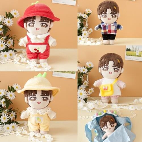 20cm Plush Dolls Clothes Outfit Accessories for Korea Kpop EXO Idol Dolls Bodysuit Clothing Fans Gift Collection