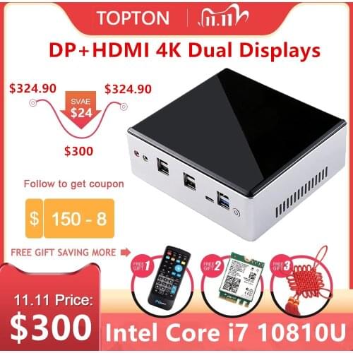 Newest Nuc Mini PC Intel Core i7 10810U 10710U i5 10210U 2*DDR4 M.2 NVMe Micro Computer Windows 10 Linux HDMI DP 4K Type-C WiFi