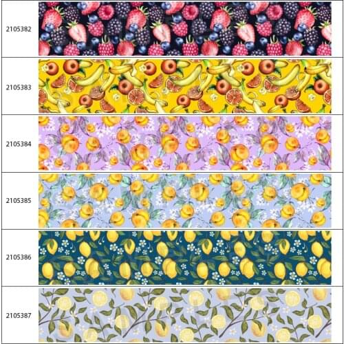New Design Summer Fruit Pattern Printed Grosgrain / Satin Ribbons 10yadrs