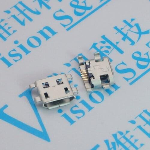 50pcs Micro USB Connector 5pin heavy plate 0.8mm B type side Female Jack For Mobile Mini USB repair mobile tablet Tail plug Tap