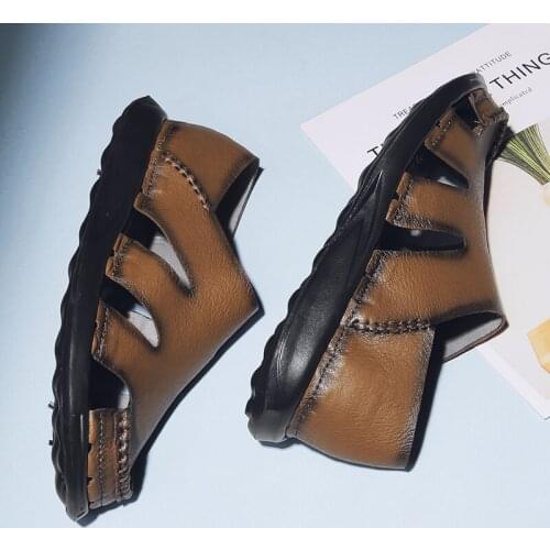 Sandal slip sandale homens thick men walking sole 44 shoes in homme geta sandalia sandles cuero water samool s roman para mens