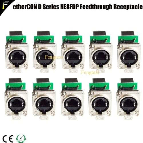 Network Connector etherCON D Series Panel Mount RJ45 Feedthrough Receptacle for Pro Audio Video& Lighting Network Applications