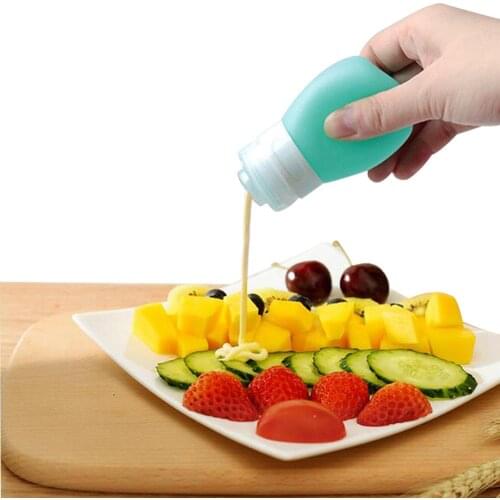 Silicone Salad Bottle Squeeze Bottles Dressing To Go for Lunch Leakproof Mini Food Storage Containers Portable Sauce Container