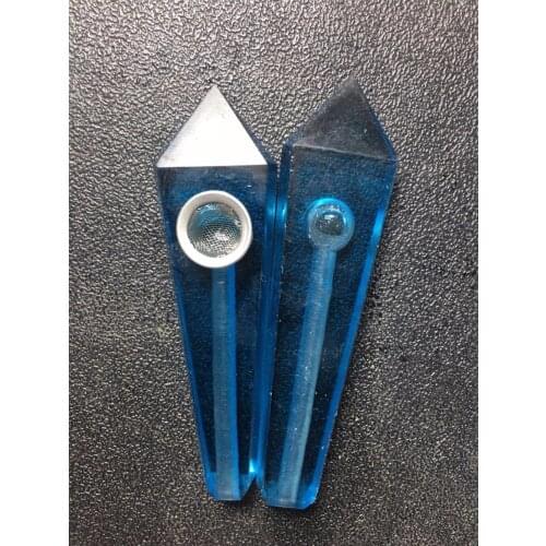 Blue melting crystal glass pipe quartz point pipe, cigarette holder
