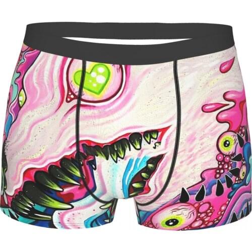 Goth 1980s Subculture Rock Romance Glitterwolf Acrylic Painting Underpants Breathbale Panties Male Underwear Sexy