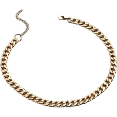 Ins Gold Chunky Chain Minimalism Choker Necklaces Trendy Korean Fashion Women Party Jewelry